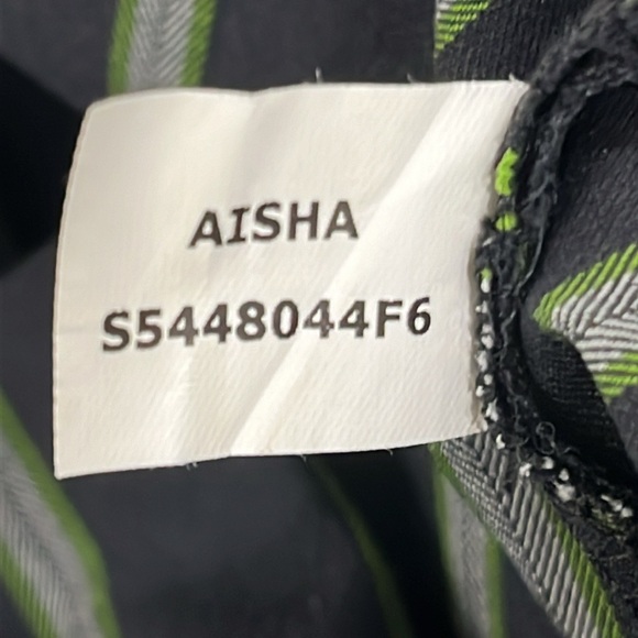 Diane Von Furstenberg Aisha Bermuda Cotton Striped Pant Black Green size 4 - Picture 10 of 10